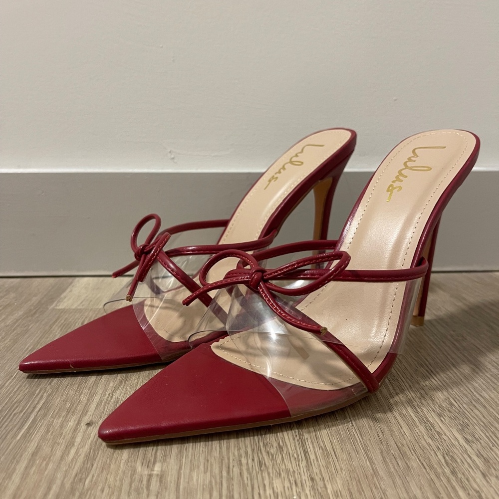 Red Lulus Heels - Picture 2 of 3